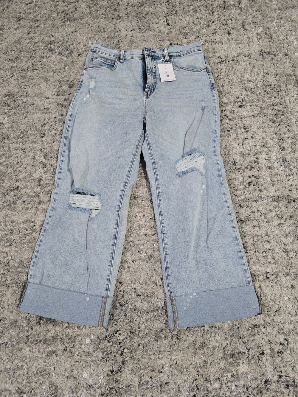 Jessica Simpson Light Blue Distressed Cropped Jeans